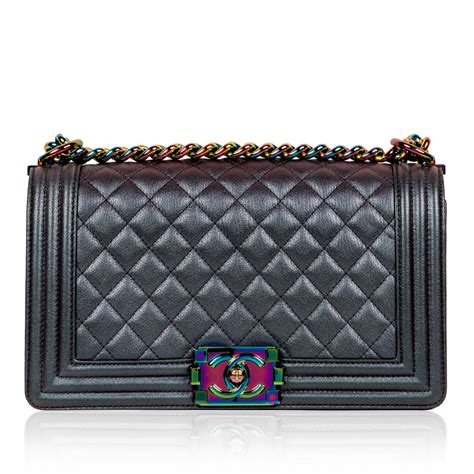 iridescent medium boy bag chanel.